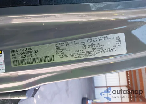 2021 Jeep Wrangler Unlimited Sport Altitude 4X4 from USA, damaged, VIN 1C4HJXDN0MW814568